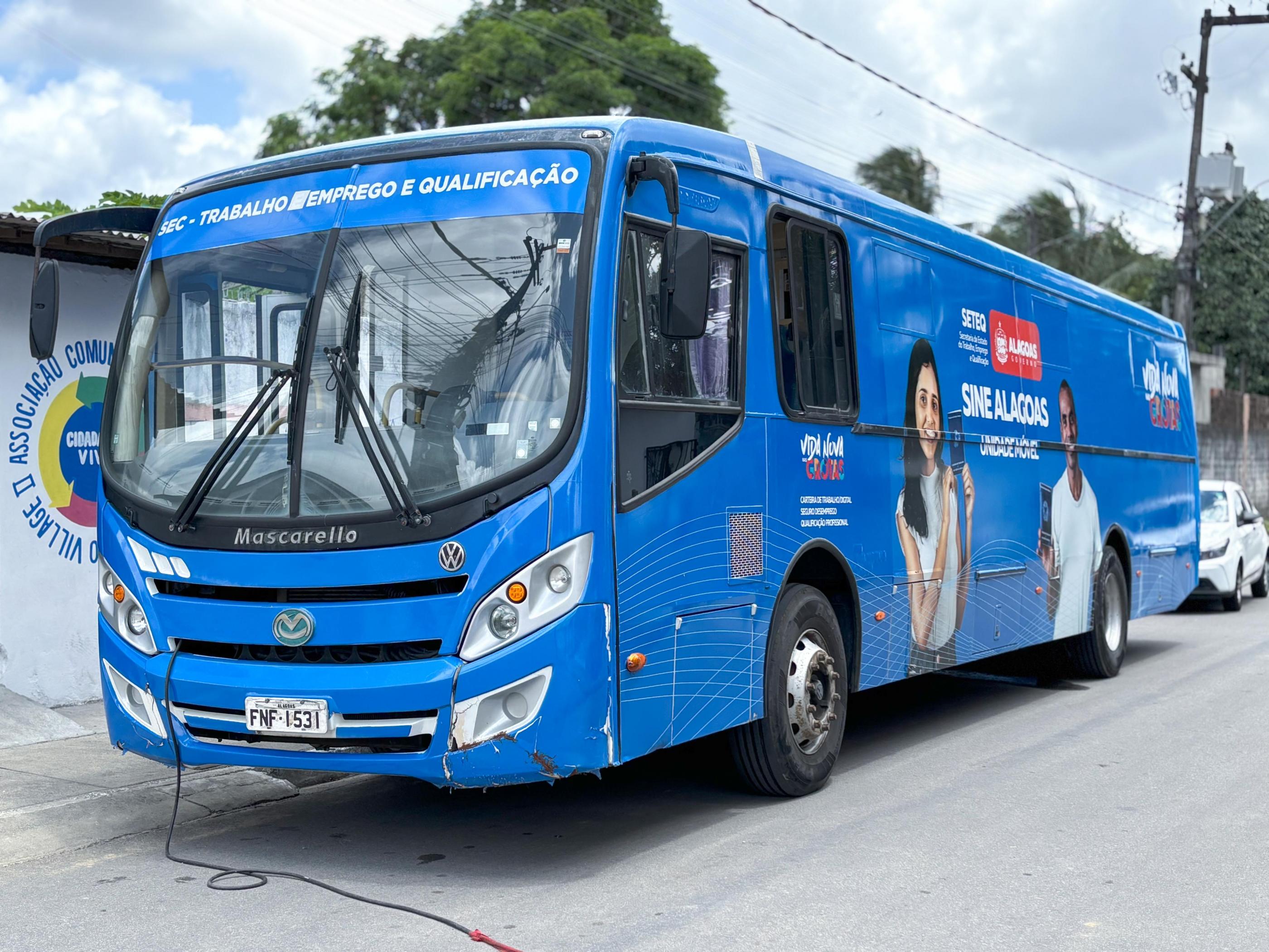 Além da unidade móvel, o Sine Alagoas conta com 12 postos de atendimento em todo o estado. Foto: Elves Fragoso - Ascom Seteq.