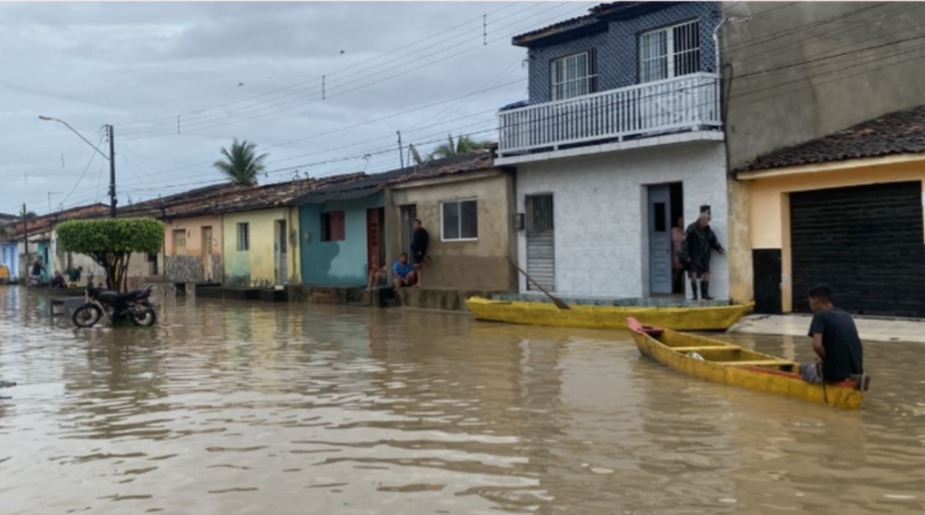 Enchente em São Luís do Quitunde-AL. Foto: Defesa Civil.