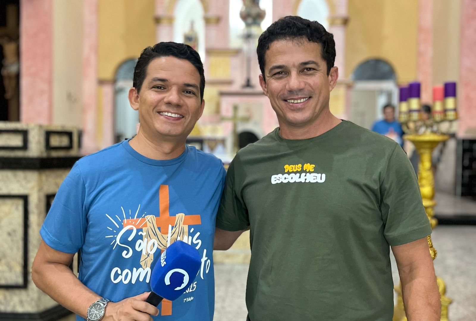 Jornalista Abidias Martins e Missionário Claudiano Leão. Foto: Evelly Martins.