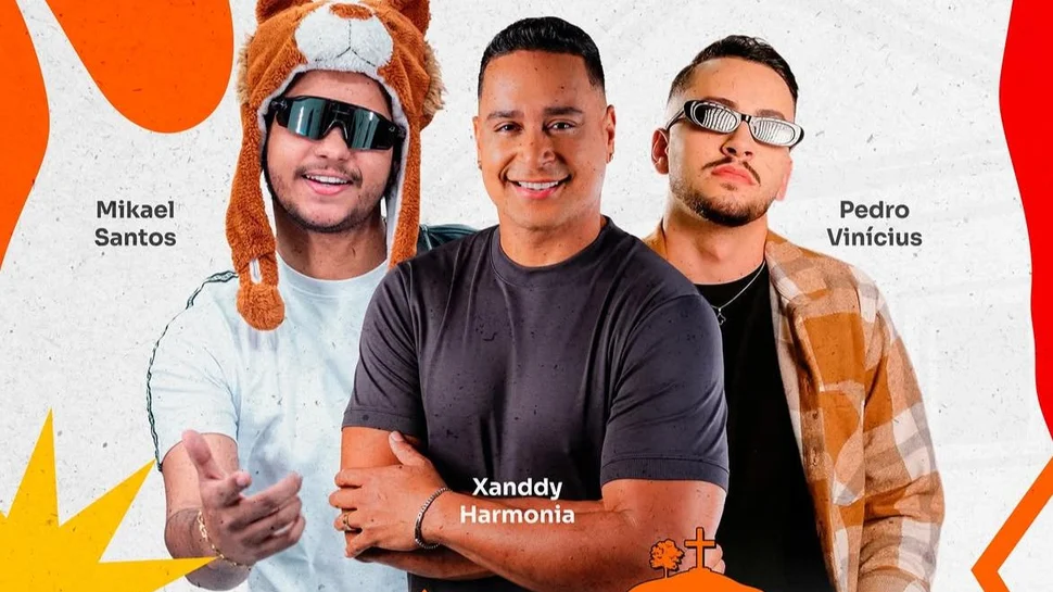 O palco terá o axé baiano de Xanddy Harmonia, além dos talentos de Pedro Vinícius e Mikael Santos. Foto: Divulgação.