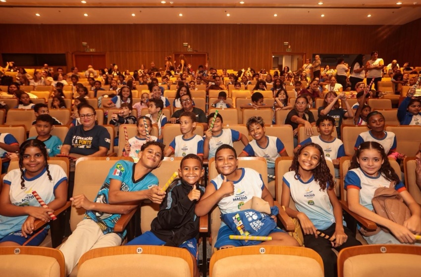 Concerto reúne pela primeira vez estudantes de escolas municipais e Orquestra Sinfônica de Lisboa. Foto: Mariel Matias/ Ascom Semed.